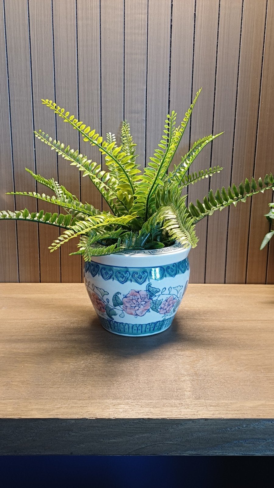 Vintage Chinese porseleinen bloempot, Tuin en Terras, Rond, Ophalen of Verzenden, Zo goed als nieuw, Aardewerk