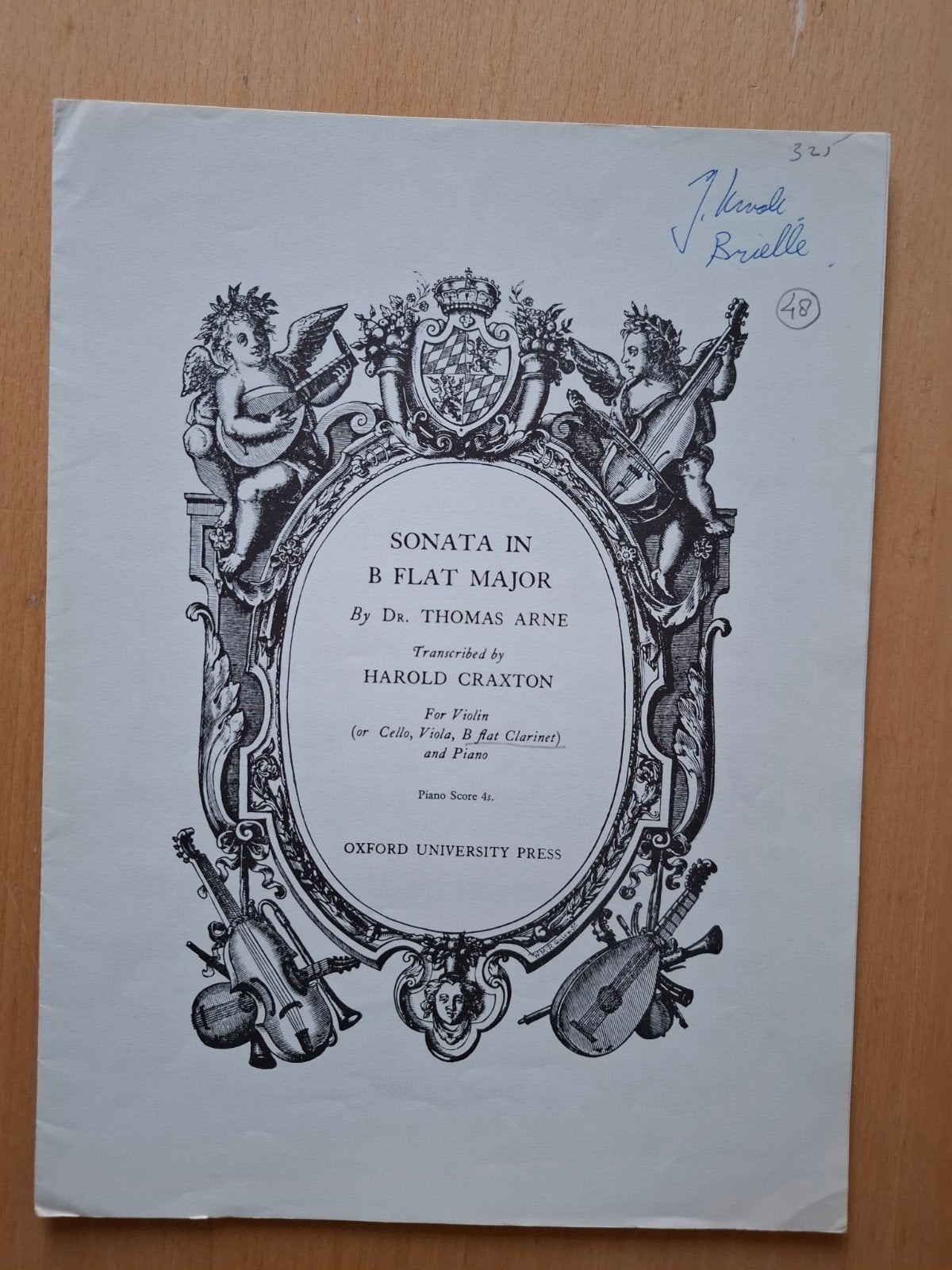 Sonata in Bes groot - Thomas Arne (bladmuziek), Muziek en Instrumenten, Bladmuziek, Gebruikt, Viool of Altviool, Klassiek, Ophalen of Verzenden