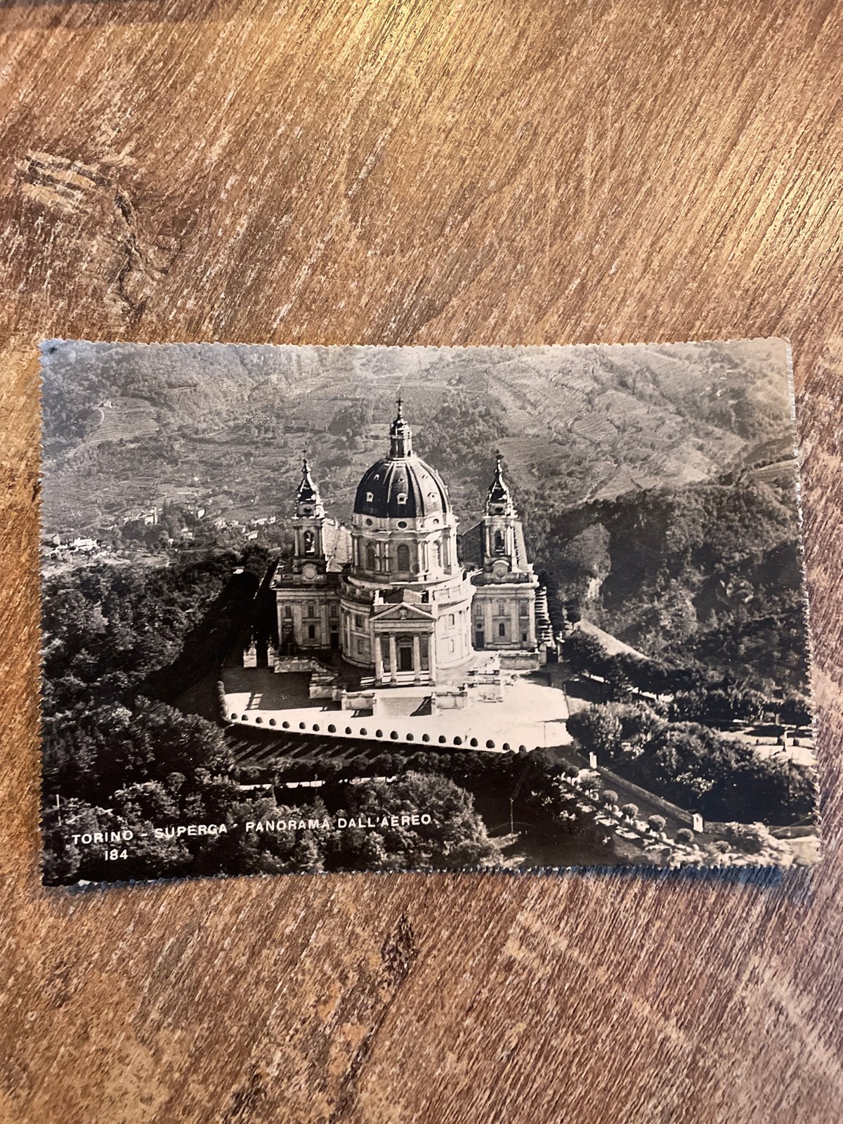 Oude Ansichtkaart Torino Superga Panorama dall'Aereo, Ophalen of Verzenden, 1940 tot 1960, Gelopen, Italië