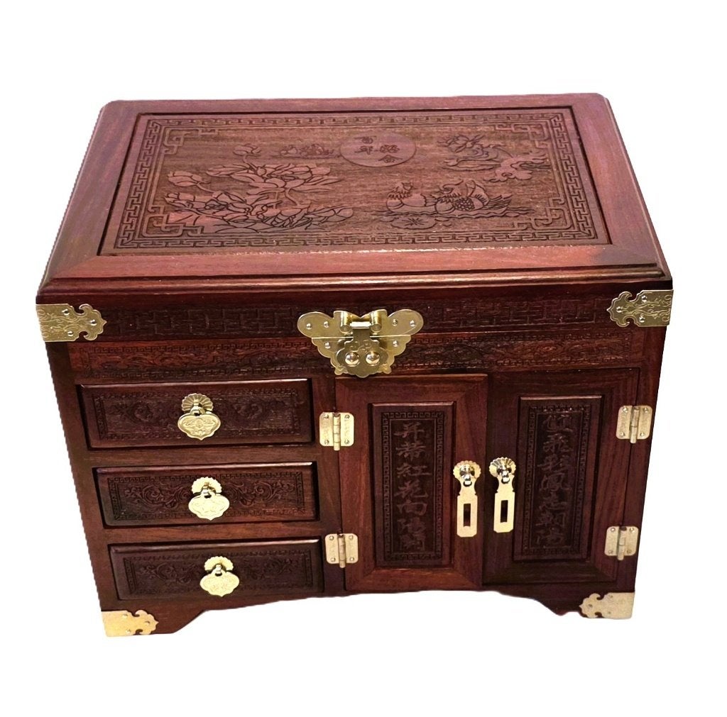 Grote houten juwelenkist., Ophalen of Verzenden