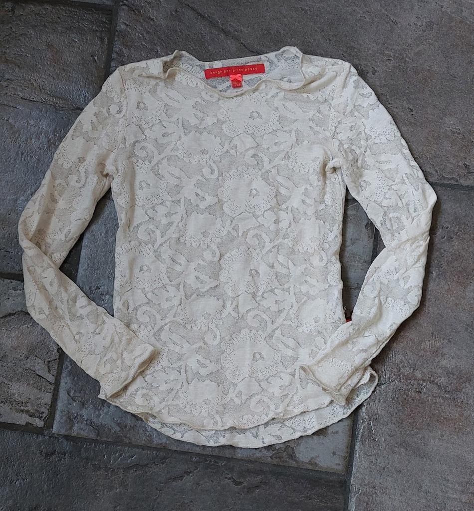 Gaaf kanten shirt bengh per principesse maat 110 116, Meisje, Ophalen of Verzenden, Zo goed als nieuw, Shirt of Longsleeve