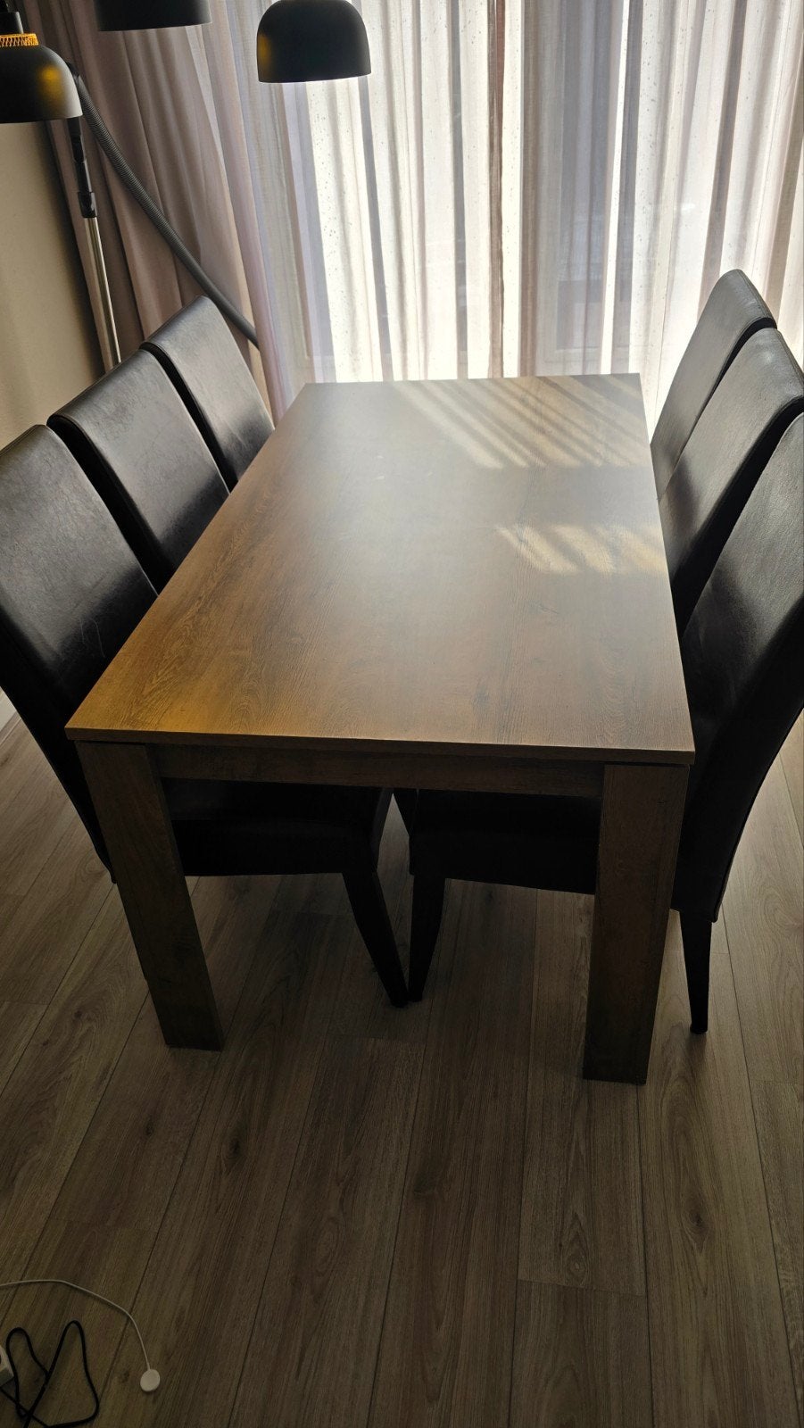 eettafel met 6 stoelen, Huis en Inrichting, Tafels | Eettafels, Ophalen, Gebruikt, 50 tot 100 cm, Vijf personen of meer