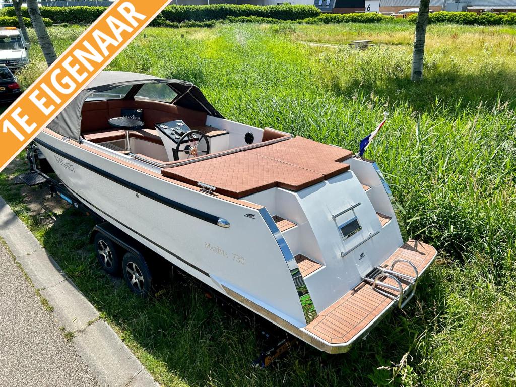 Maxima 730 Tender 100 pk Honda 2023| Boegschrf|koelkst|Audio, Watersport en Boten, Sloepen, 70 pk of meer, Gebruikt, 6 meter of meer