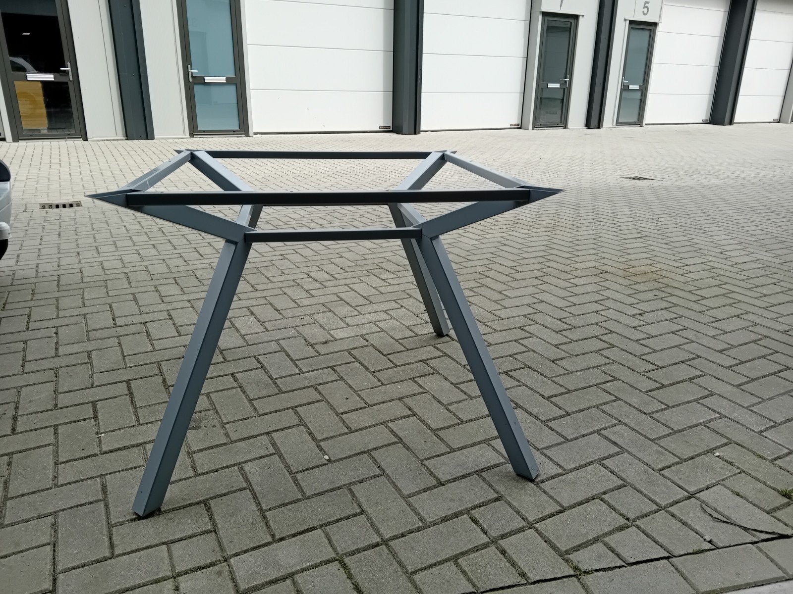 Metalen Tafelonderstel - Grijs - kantoormeubilair onderstel, Ophalen, Zo goed als nieuw