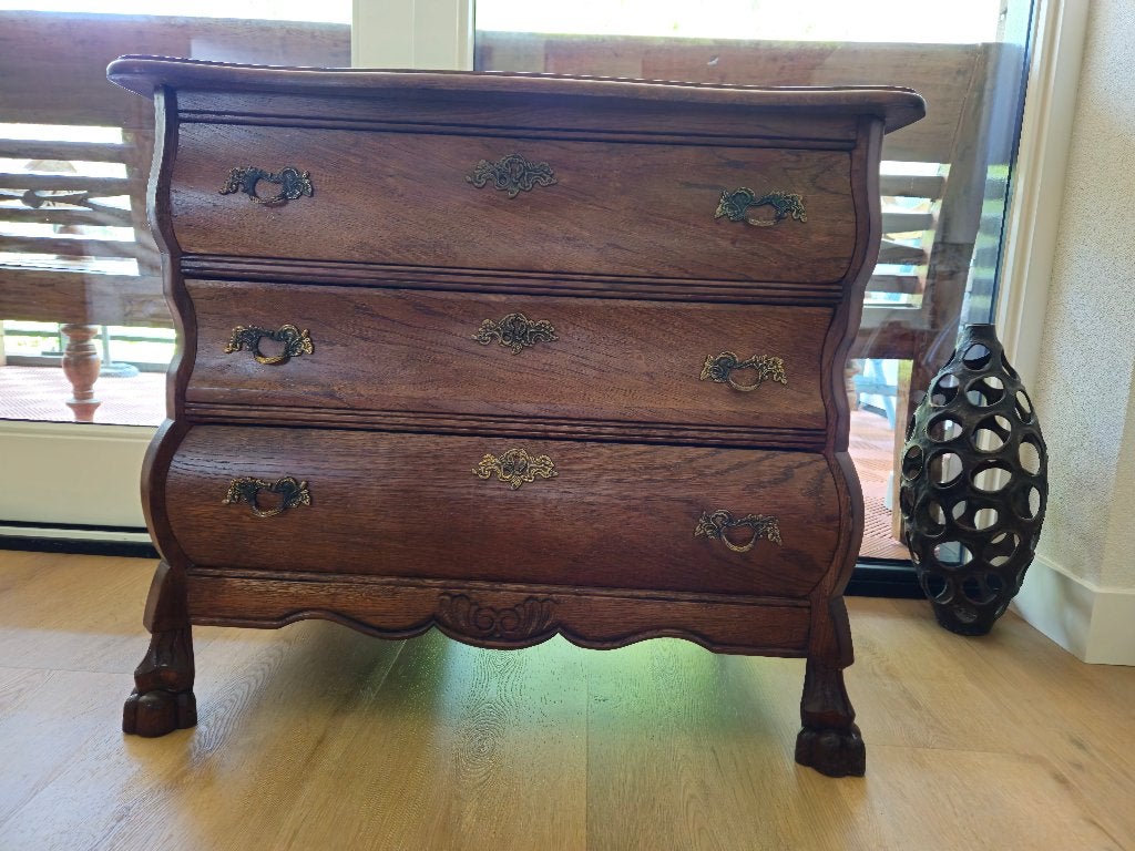 Antiek houten ladekastje, buikkastje, Ophalen, Buikkastje, Gebruikt, 50 tot 100 cm