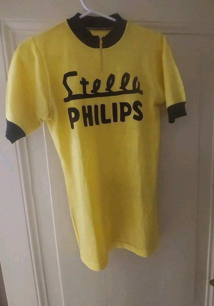 Vintage wollen Stella Philips Wielershirt - Made in France, Ophalen of Verzenden