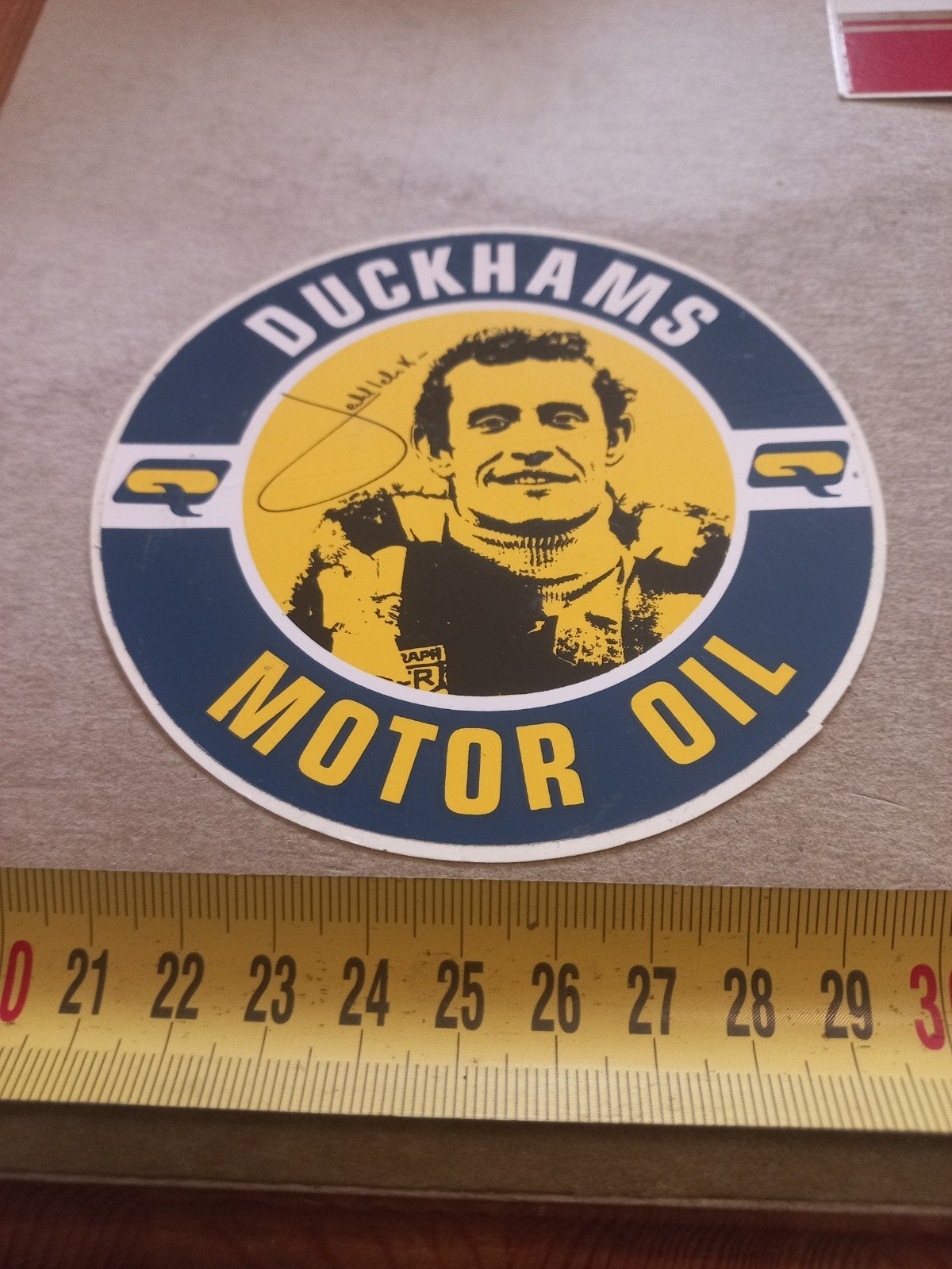 Vintage Duckhams Motor Oil Sticker jacky ickx, Ophalen of Verzenden, Zo goed als nieuw
