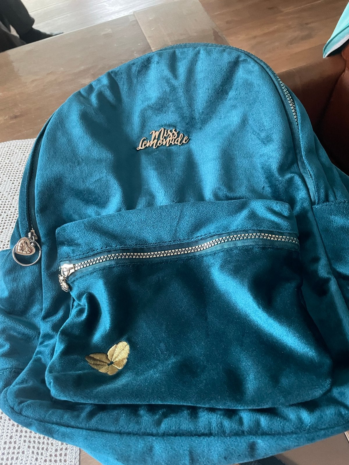 Miss Lemonde Velvet Rugzak - Petrol (Gebruikt), 40 cm of meer, Gebruikt, 30 tot 45 cm, Ophalen
