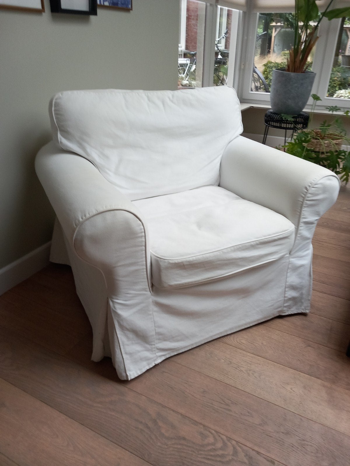 IKEA Ektorp fauteuil wit met afneembare hoes, Huis en Inrichting, Ophalen, Gebruikt, 75 tot 100 cm, 75 tot 100 cm