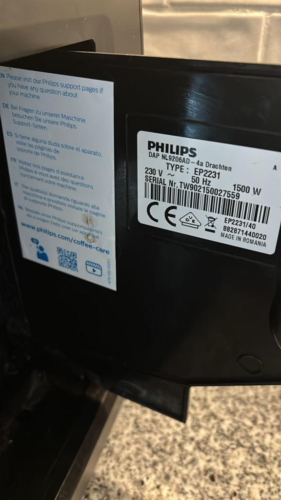 Philips EP2231/40 Volautomatische Espressomachine, Witgoed en Apparatuur, Afneembaar waterreservoir, Espresso apparaat, 10 kopjes of meer