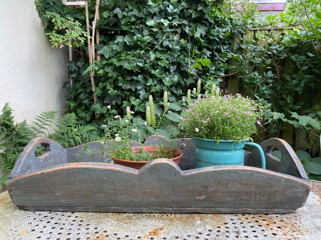 Antieke houten mangelbak, dienblad Brocante mangelbak, Ophalen of Verzenden