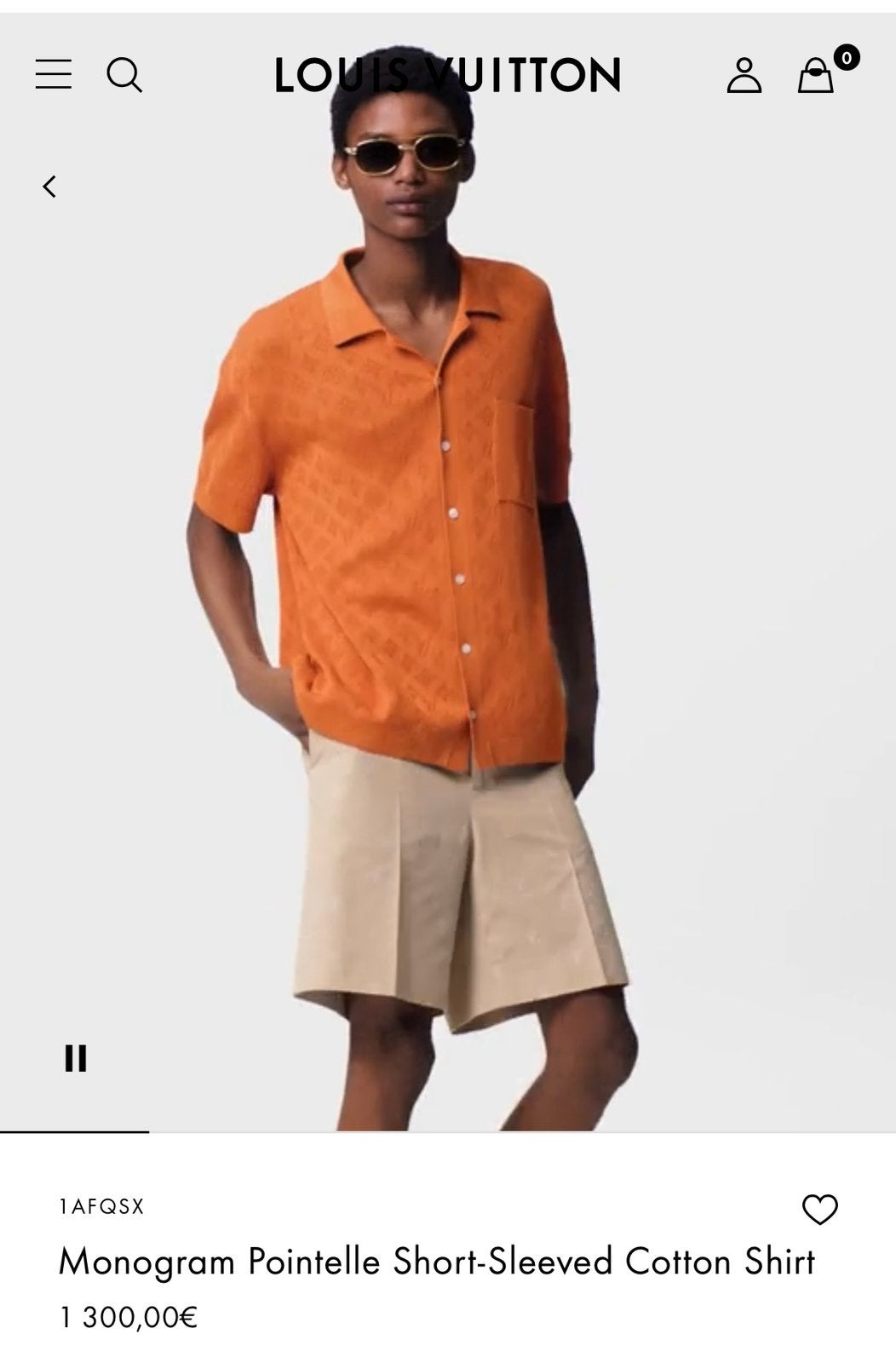 Louis Vuitton Monogram Pointelle Shirt Maat L Origineel, Ophalen of Verzenden, Zo goed als nieuw