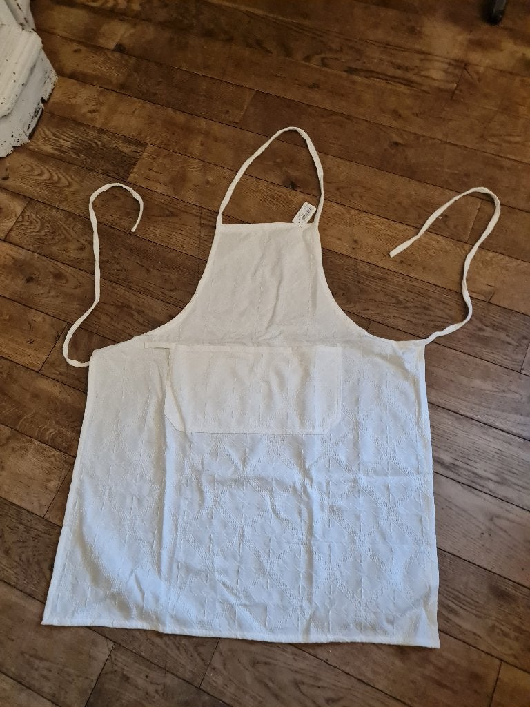 Off white nieuwe schort merk Clayre & Eef foto 1 t/m 4