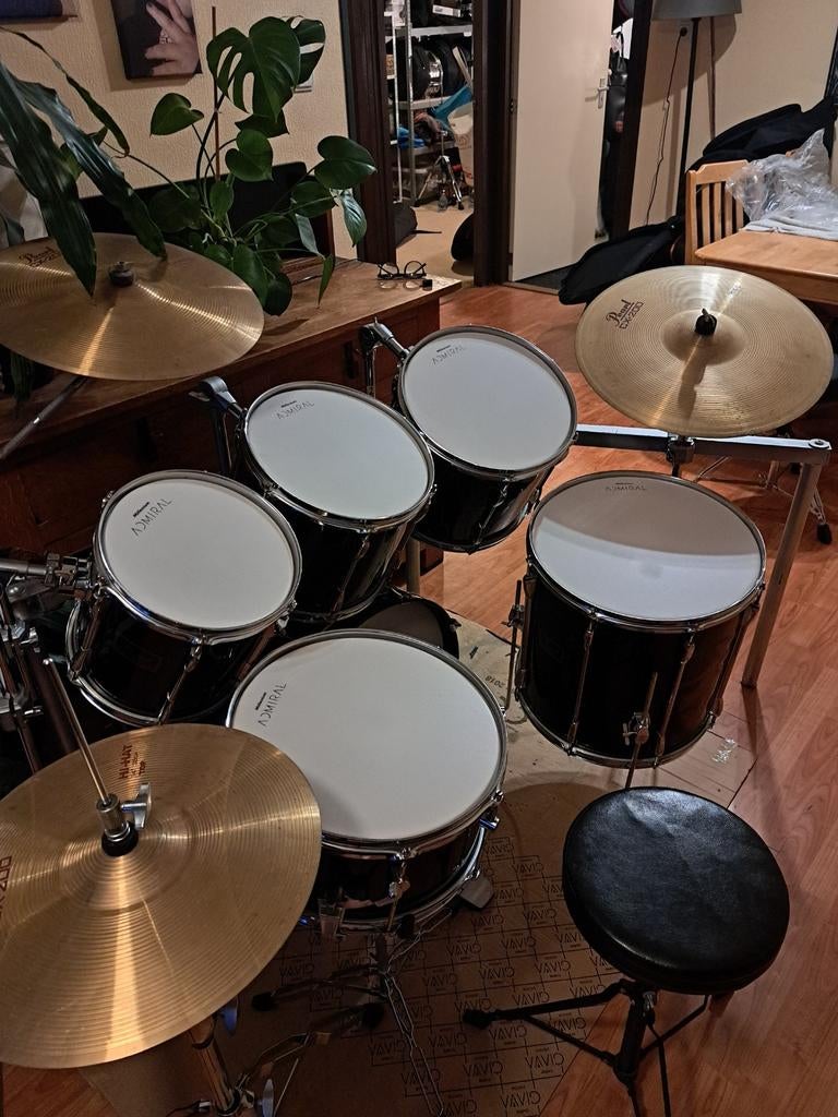 Te koop,  Pearl Export drumstel, nieuwe vellen, Muziek en Instrumenten, Ophalen, Gebruikt, Pearl