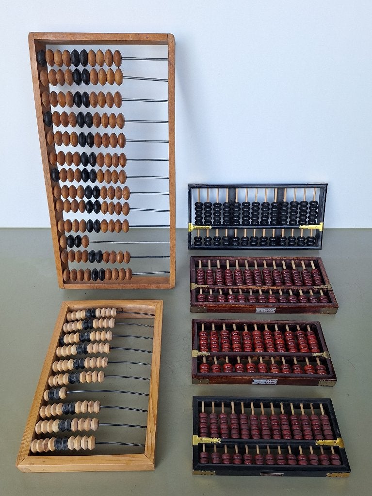 vintage houten abacus Chinees en USSR telraam telrek hout, Ophalen of Verzenden