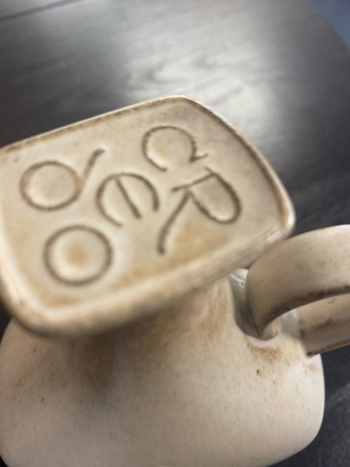 Vintage aardewerken kan met kroon en 'GER' reliëf, Antiek en Kunst, Ophalen of Verzenden