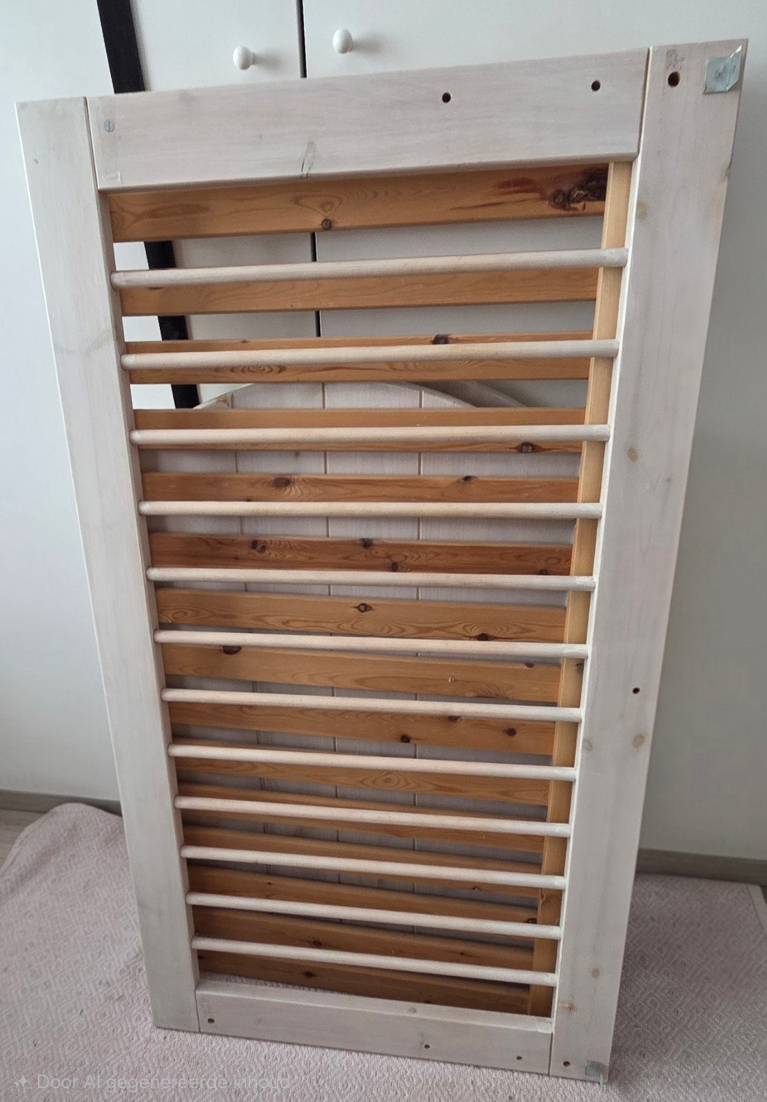 Off-white peuterbed 120x60 cm met lattenbodem & matras, Kinderen en Baby's, Ophalen, Gebruikt, Lattenbodem, Minder dan 140 cm