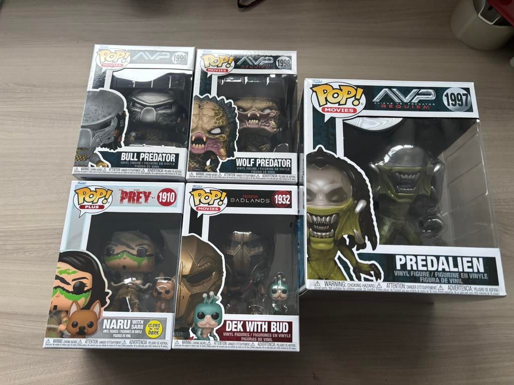 Funko Pop AVP Predalien, Bull Predator, Wolf Predator, Naru, Verzamelen, Poppetjes en Figuurtjes, Zo goed als nieuw, Ophalen of Verzenden