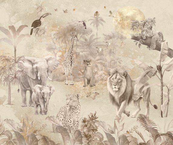 Luxe Fleur des Fleurs Jungle Paradise Warm Gold behang, Ophalen, Overige merken, Goud, 5 tot 10 m²