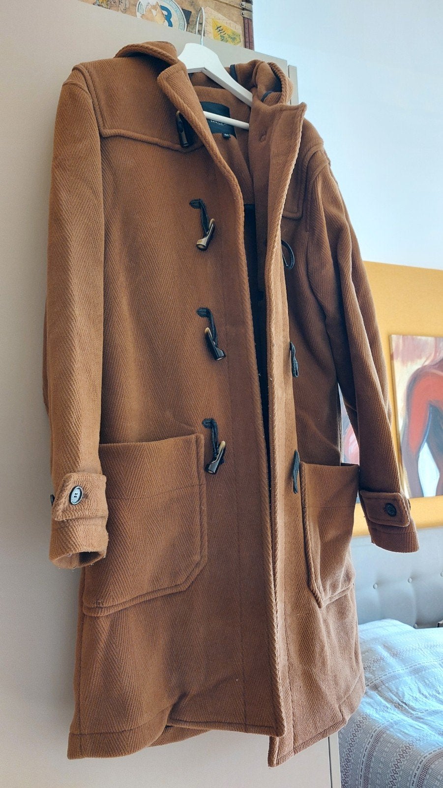 Melka houtje touwtje jas camel maat M/L, Ophalen, Bruin, Maat 48/50 (M), Melka