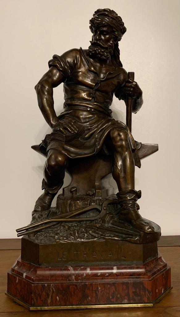 Antiek Frans Bronzen Beeld ~ Charles Auguste Lebourg 28 Kilo, Antiek en Kunst, Ophalen, Brons