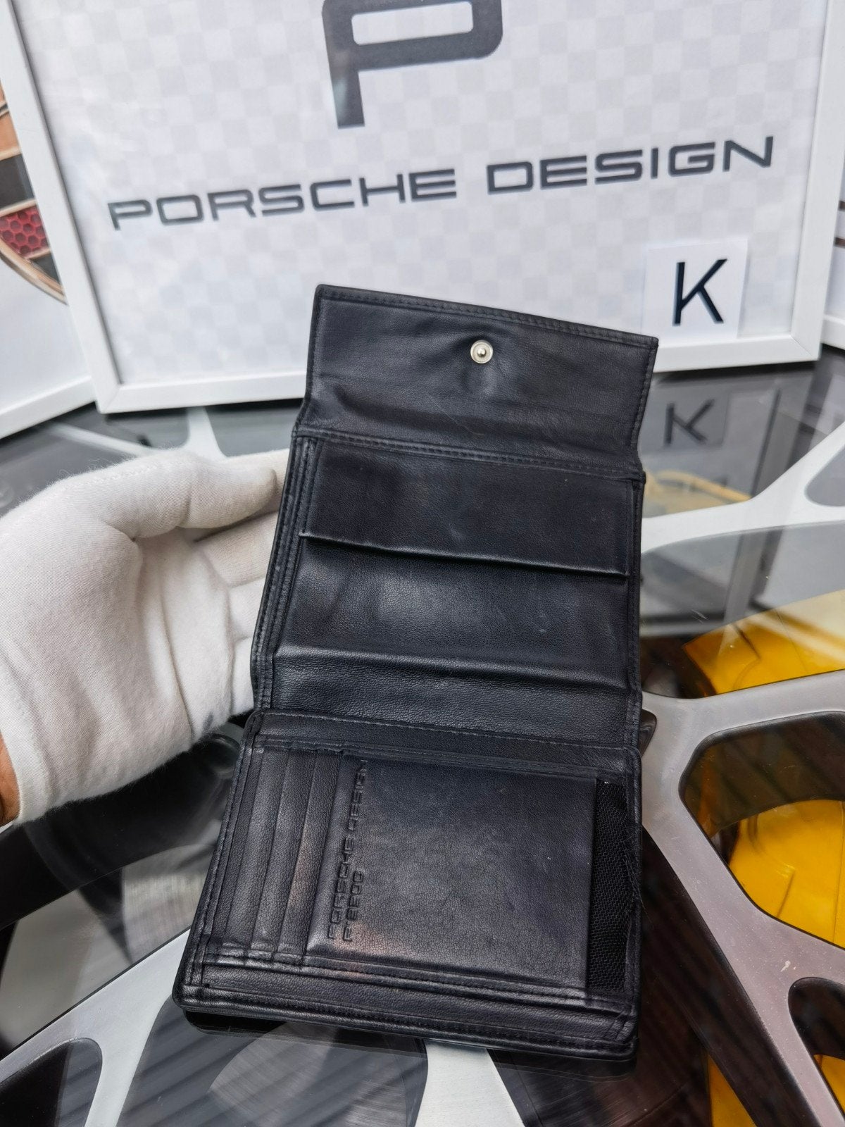 origineel porsche design portemonnee van echt leder, Ophalen of Verzenden, Zo goed als nieuw, Zwart, Leer