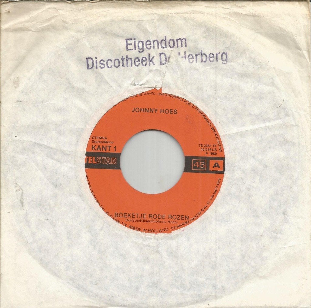 Johnny Hoes – Boeketje Rode Rozen / Wilde Rozen (1980), Gebruikt, 7 inch, Ophalen of Verzenden, Levenslied of Smartlap