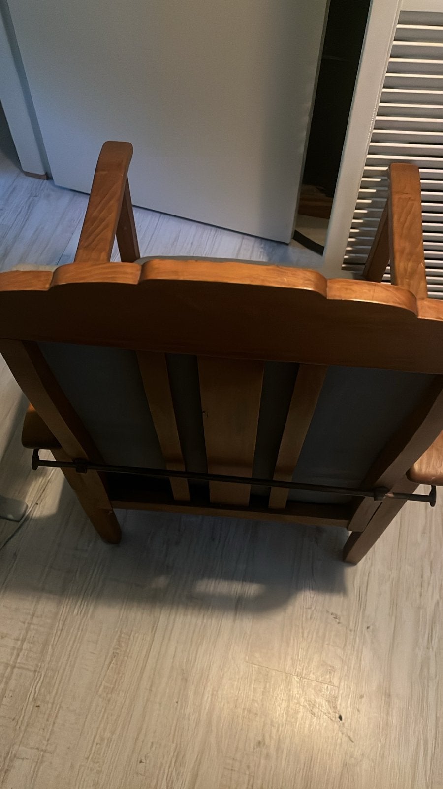 Vintage houten fauteuil met verstelbare rugleuning, Ophalen