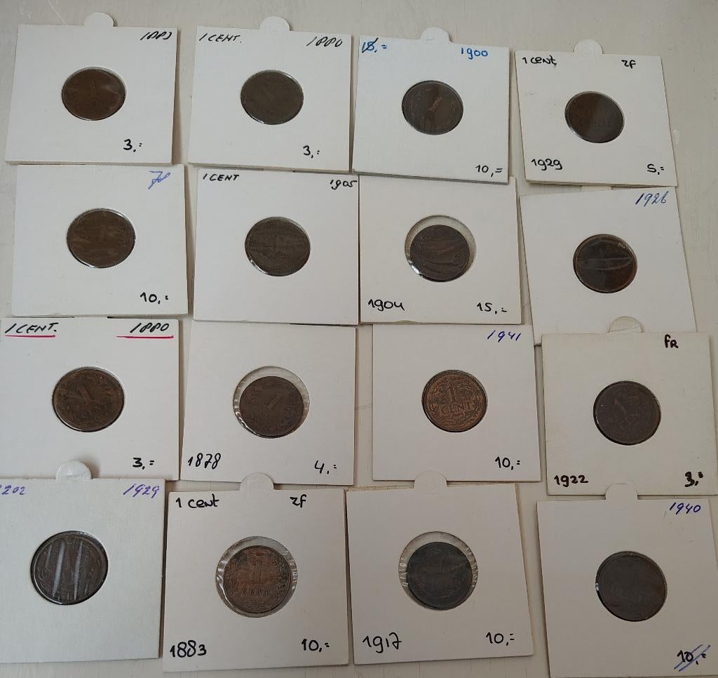 Div oude centen Nederland, Postzegels en Munten, Munten | Nederland, Ophalen of Verzenden, Koningin Juliana, 1 cent