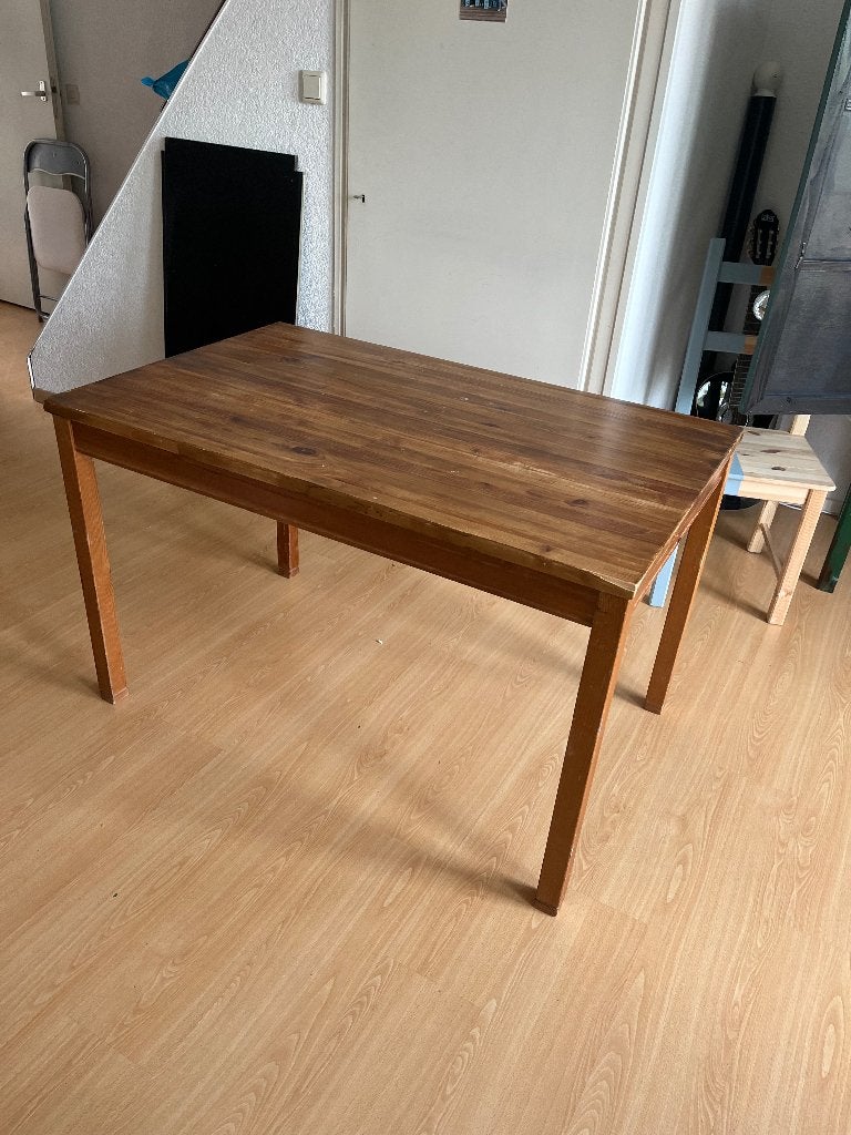 Houten tafel, Ophalen, Gebruikt, 100 tot 150 cm, 50 tot 100 cm