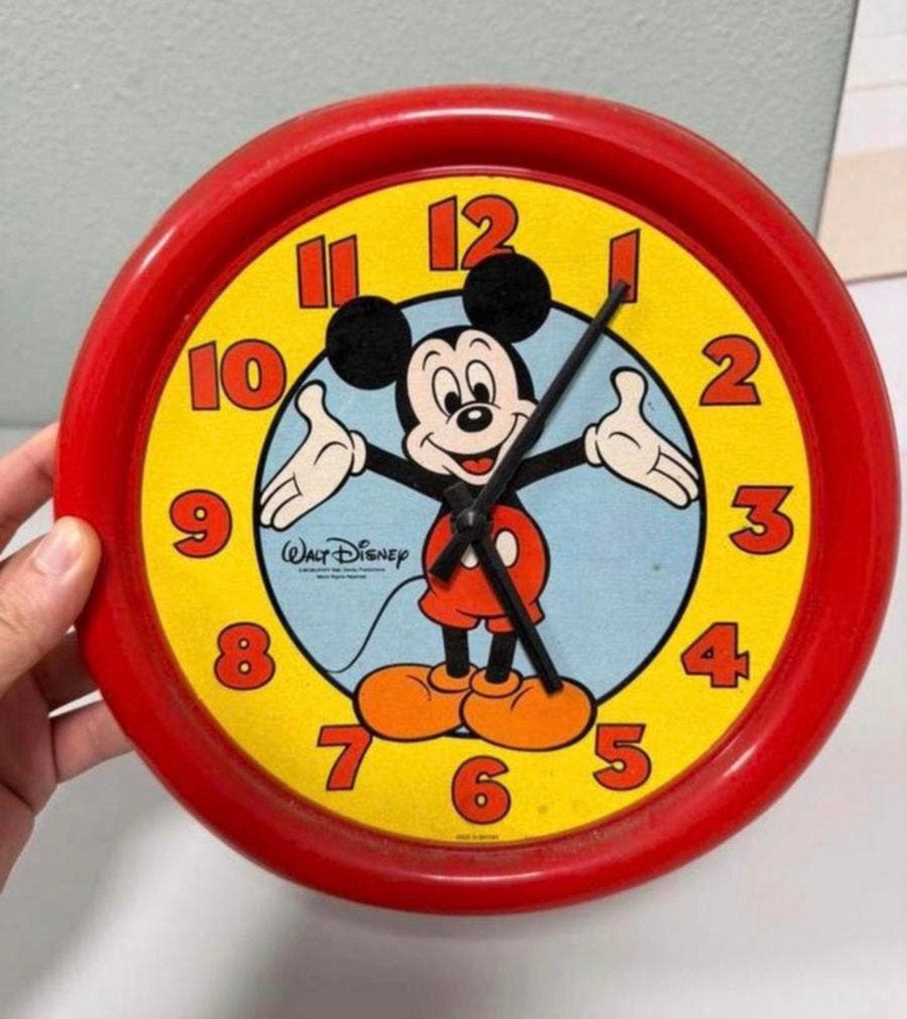 Vintage Disney Mickey Mouse Klok 1990 Zeldzaam Verzamelitem, D, Ophalen of Verzenden, Zo goed als nieuw, Mickey Mouse