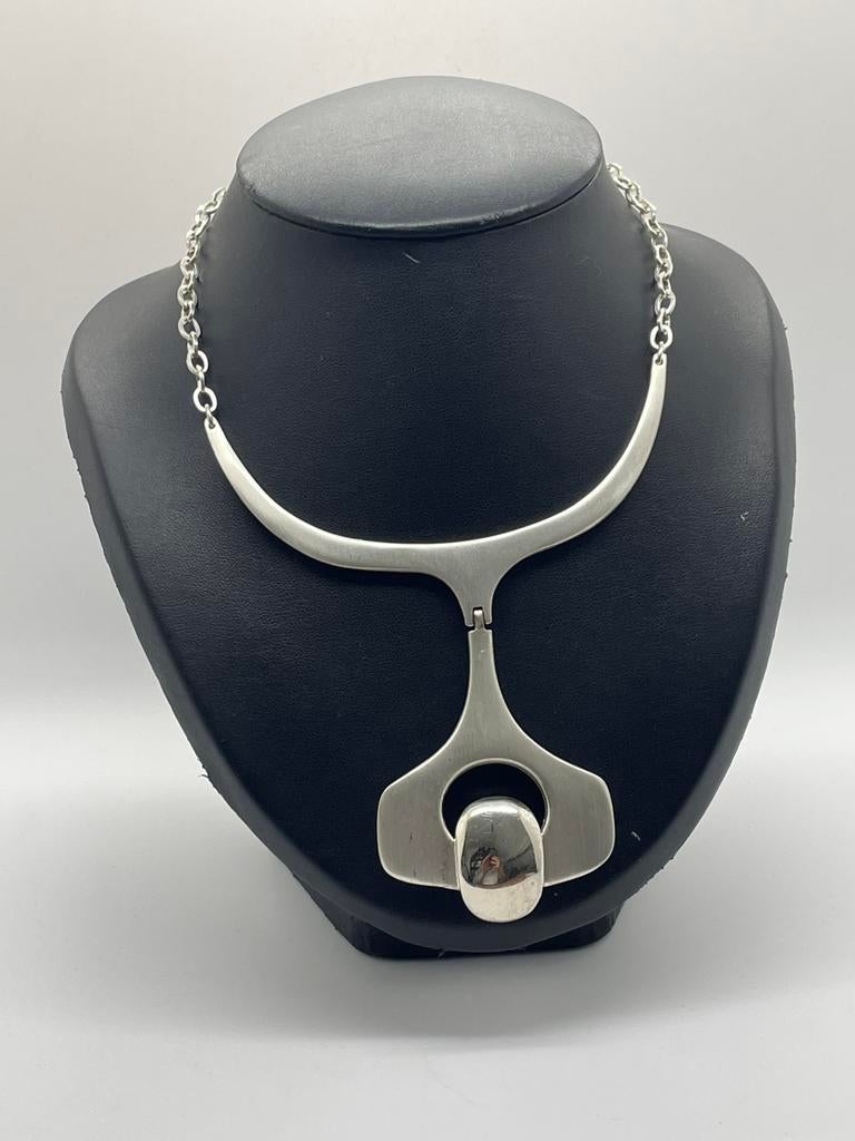 D672 Prachtig collier Scandinavisch ontwerp, Ophalen of Verzenden, Overige materialen, Ketting