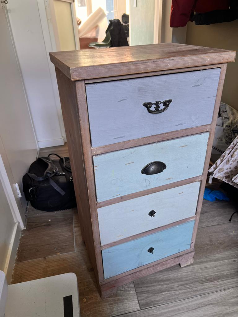 Gang Kastje met 4 Veelkleurige Lades, Ophalen, Minder dan 50 cm, Gebruikt, 3 of 4 laden