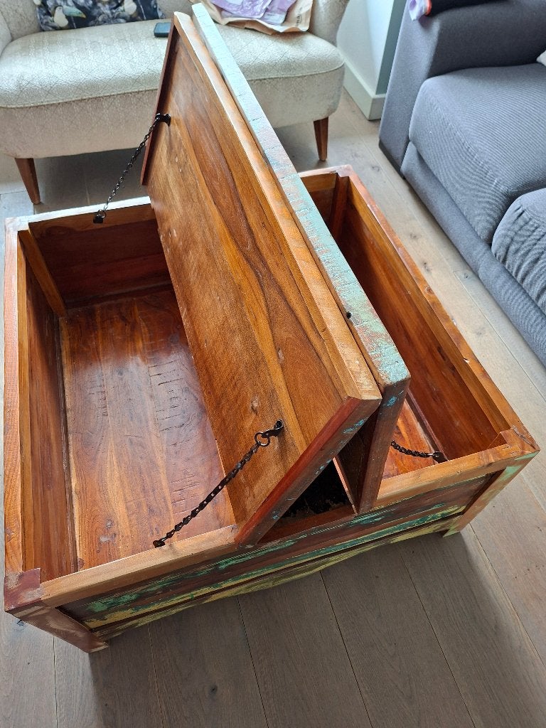 salontafel/kist 90x90 cm, Ophalen, Gebruikt, 50 tot 100 cm, Vierkant