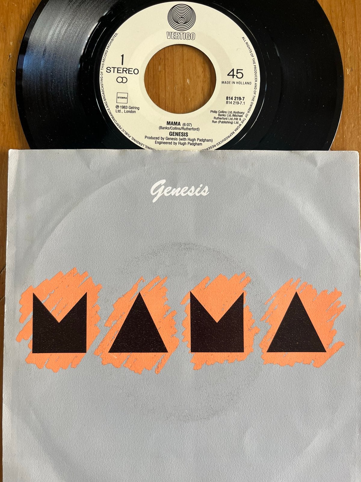 Genesis - Mama 7" vinyl single (1983), Gebruikt, 7 inch, Pop, Fotohoes