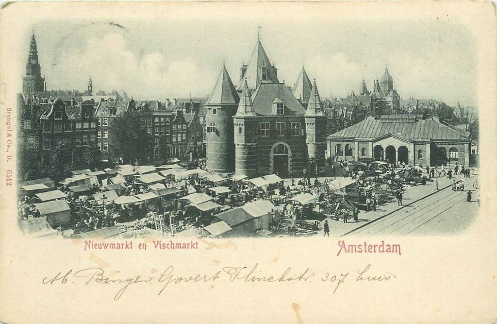 388-253-021 Amsterdam Nieuwmarkt en Vischmarkt, Verzenden, Voor 1920, Noord-Holland
