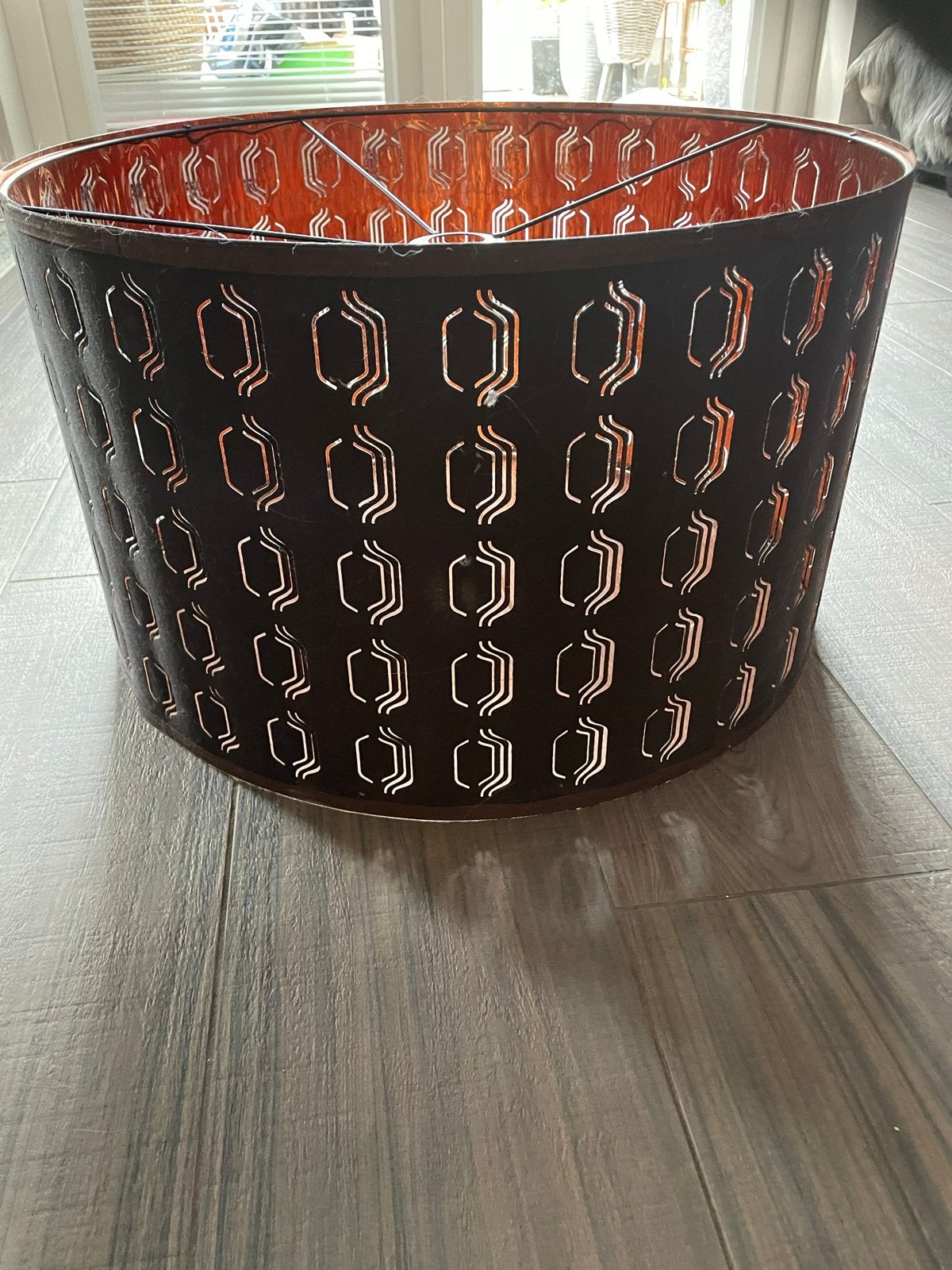 IKEA Moderne lampenkap met uniek patroon - Zwart/Oranje, Huis en Inrichting, Ophalen, Gebruikt, Overige typen, Zwart