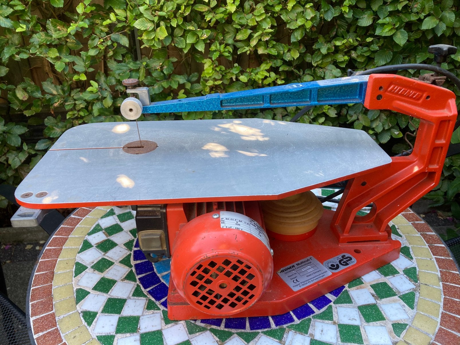 Hegner figuurzaagmachine, Ophalen, Gebruikt