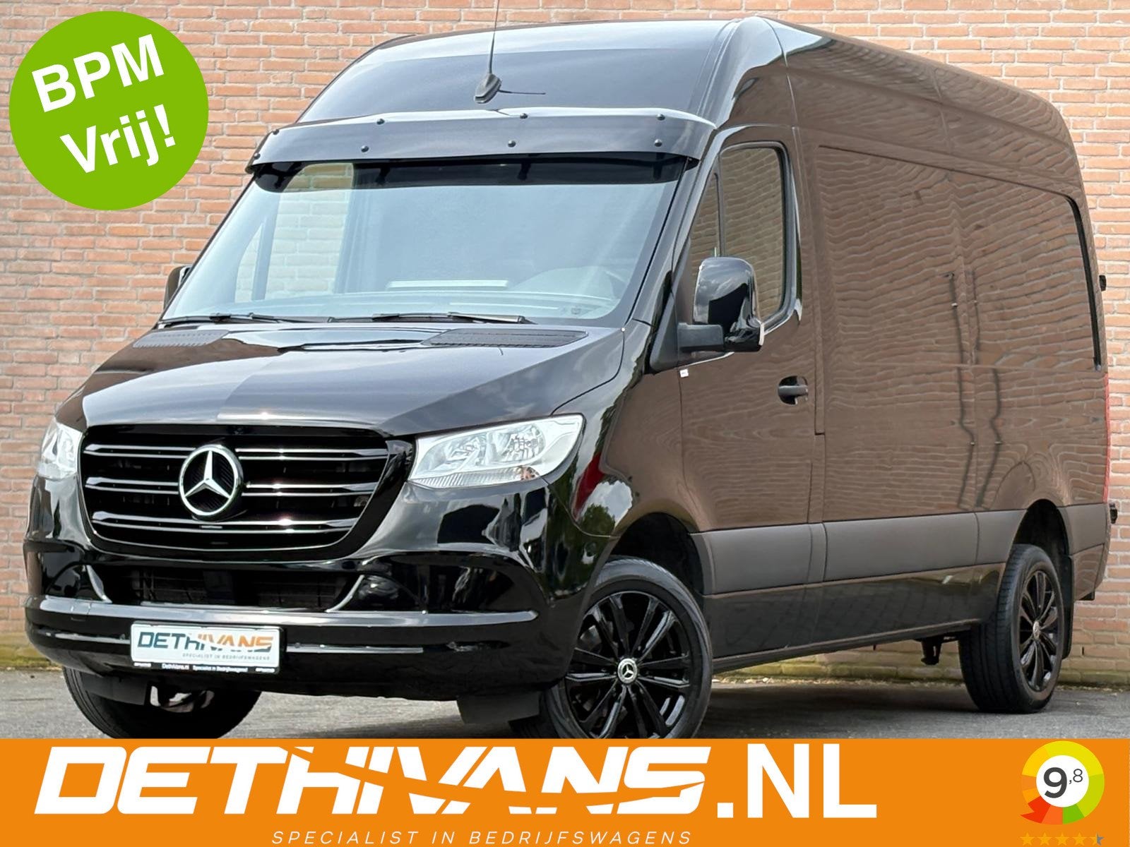 Mercedes-Benz Sprinter 315CDI 150PK L2H2 9G-Tronic / Carplay, Auto's, Stof, 4 cilinders, Zwart, Bedrijf
