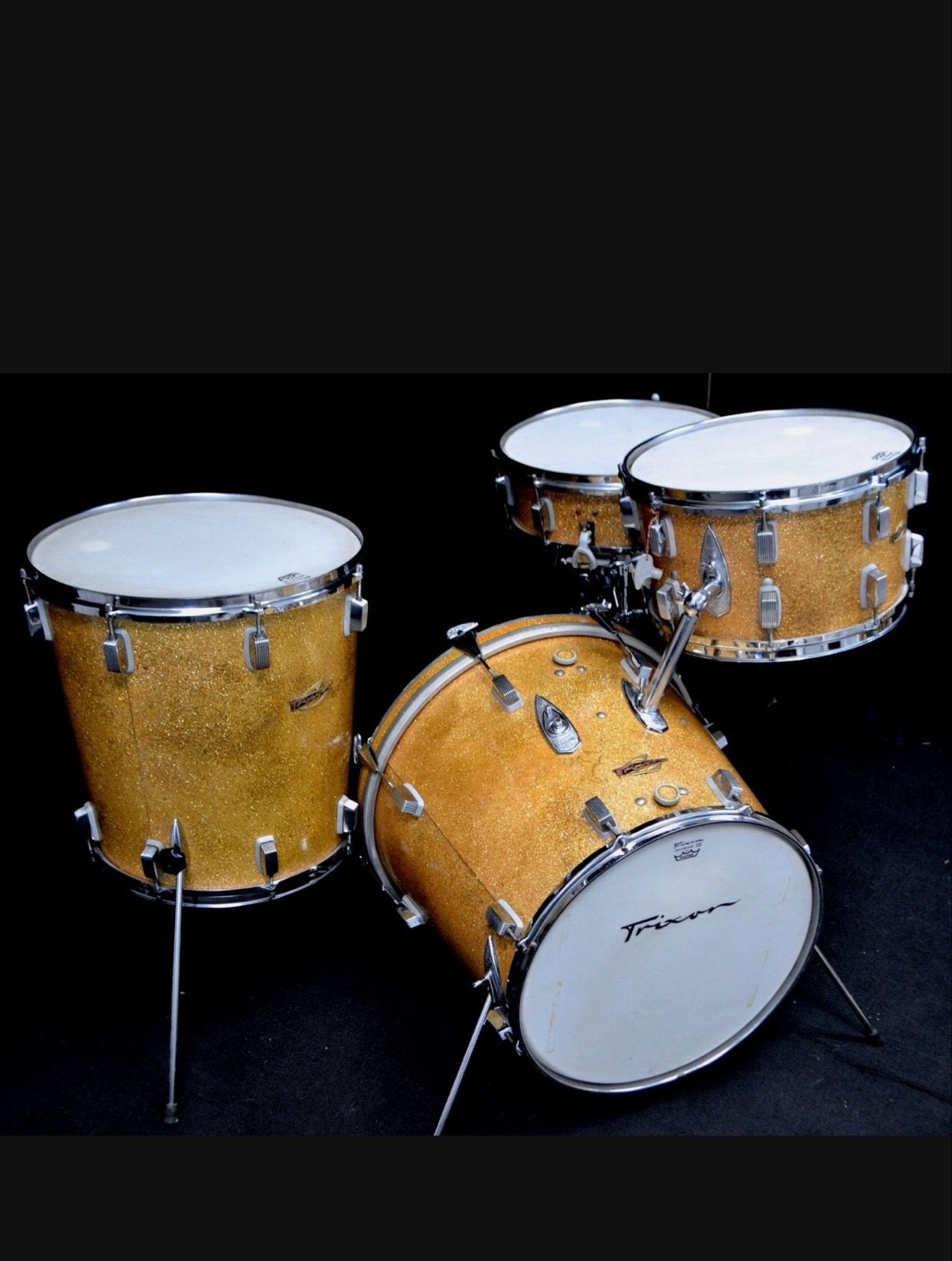 Vintage Trixon Drumstel - Golden Sparkle, Muziek en Instrumenten, Drumstellen en Slagwerk, Ophalen of Verzenden, Gebruikt, Overige merken
