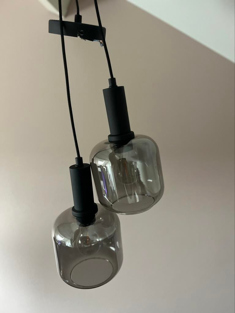 Hanglampjes Light and Living LEKAR smoke glass, Ophalen of Verzenden, Zo goed als nieuw, Minder dan 50 cm