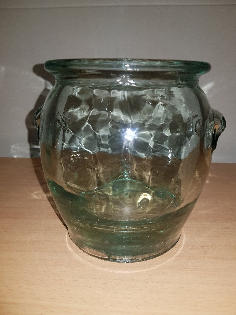 Pot of vaas.               Met oren., Gebruikt, Overige kleuren, Ophalen of Verzenden, Glas