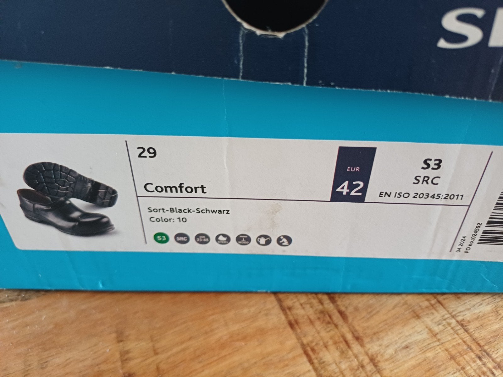 Sika Comfort S3 SRC Veiligheidsklompen Maat 42 Zwart, Ophalen, Nieuw