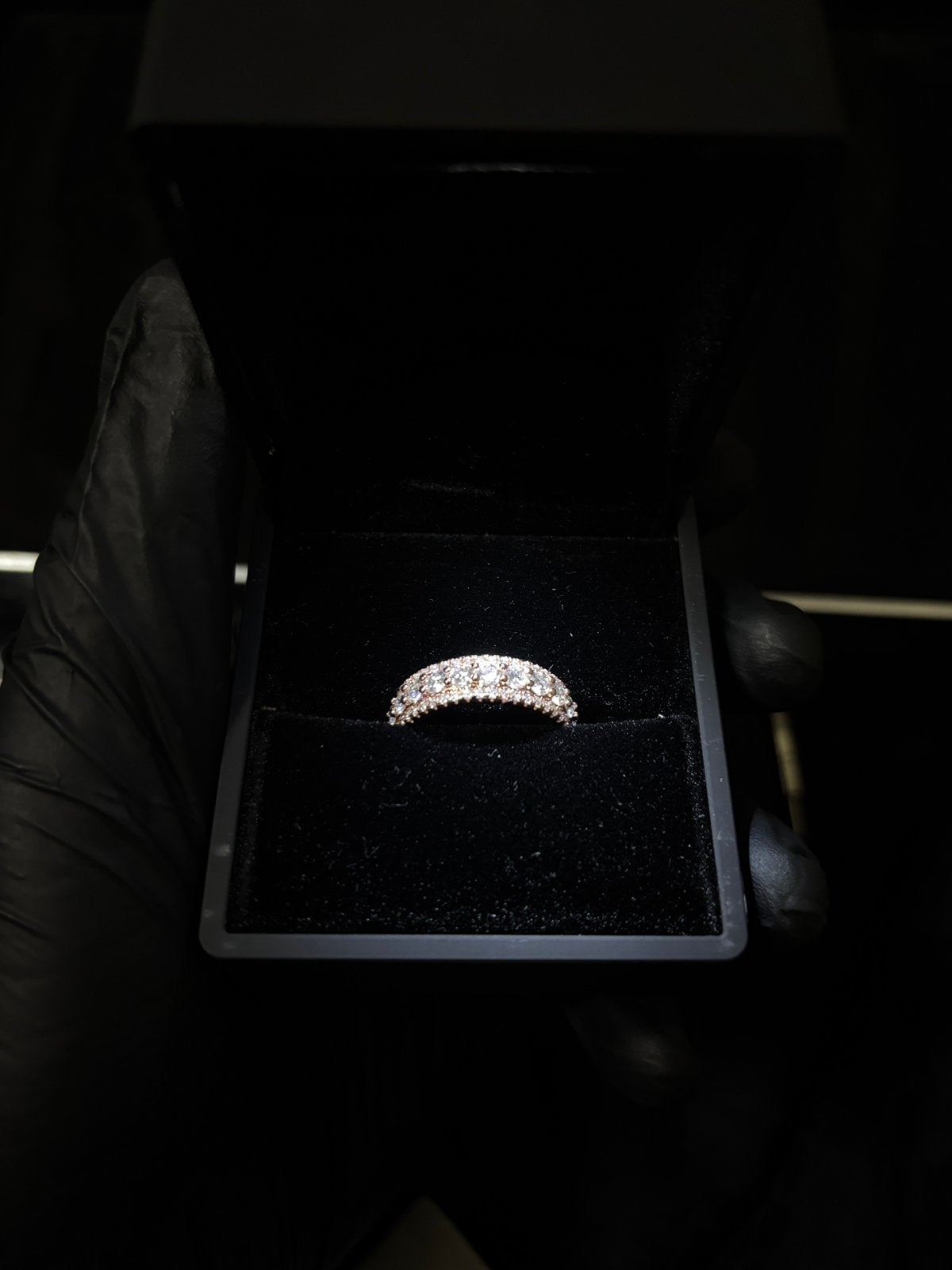 Eternity Band Ring – Rose Gold 925 silver moissanite, Sieraden, Tassen en Uiterlijk, Ringen, 18 tot 19, Ophalen of Verzenden, Zo goed als nieuw