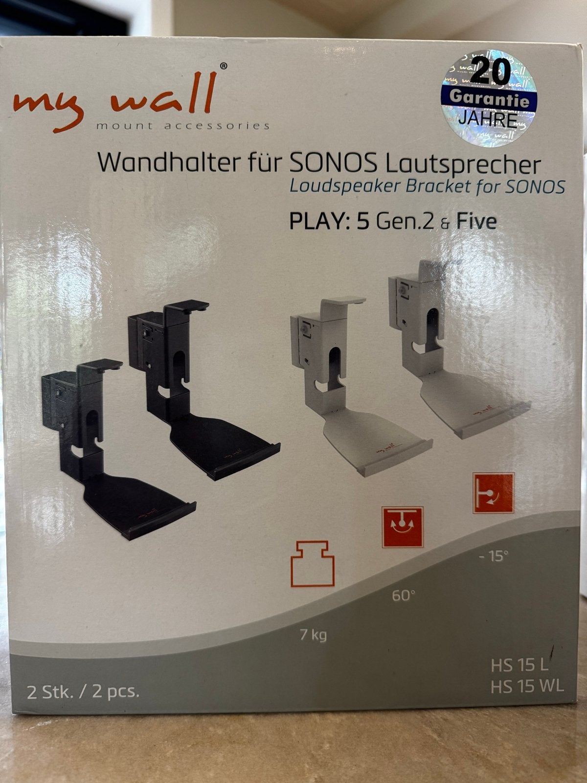 4x My Wall wandbeugels voor Sonos Play 5 Gen 2 & Five, Audio, Tv en Foto, Luidsprekers, Overige merken, Inclusief muurbeugels