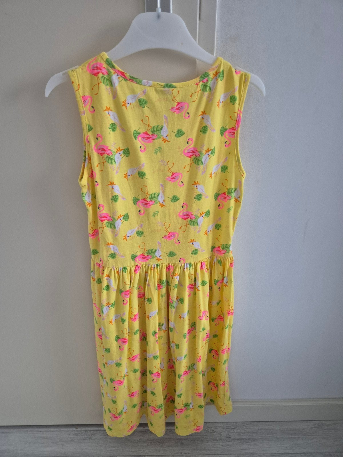 Zomerjurk LC Waikiki met flamingo's en tropische print, Kinderen en Baby's, Kinderkleding | Maat 146, LC Waikiki, Meisje, Ophalen of Verzenden