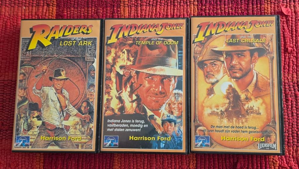 Indiana Jones VHS films., Vanaf 12 jaar, Ophalen of Verzenden, Zo goed als nieuw, Actie en Avontuur