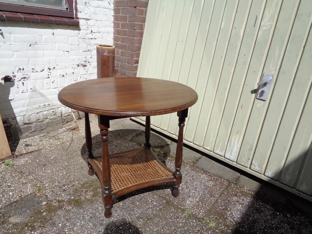 3 SALON TAFELS eiken mahonie, Huis en Inrichting, Tafels | Salontafels, Gebruikt, 50 tot 100 cm, 50 tot 75 cm, Rond