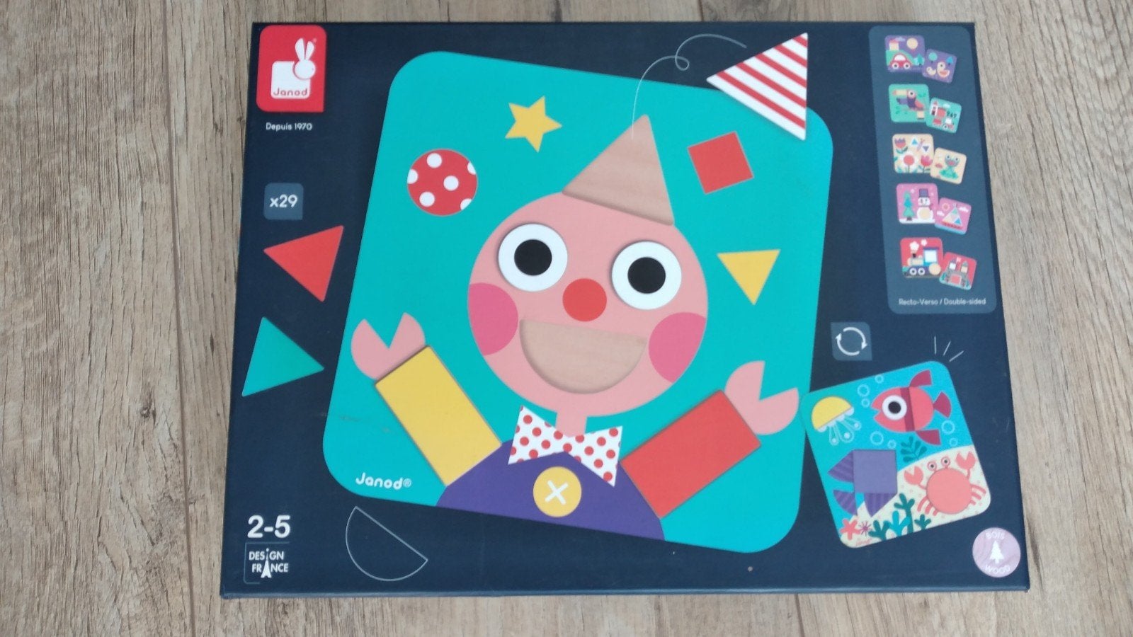 Janod Magnetibook Crazy Faces & Houten Inlegpuzzels, Ophalen, Zo goed als nieuw, Knutselen