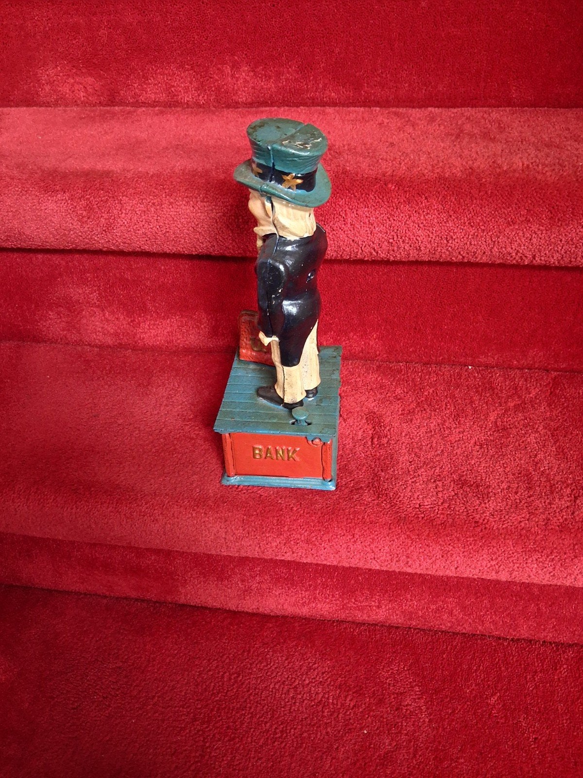 Antieke spaarpot Uncle Sam gietijzer, Verzamelen, Spaarpotten, Ophalen